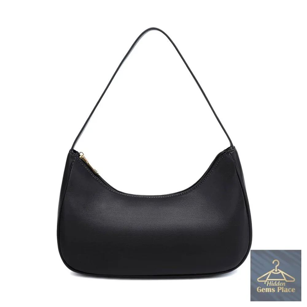 Lightweight PU Leather Hobo Tote with Zipper Closure for Daily Use